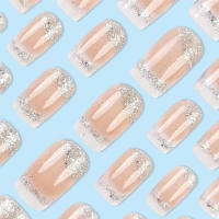 Kit De Uñas Postizas Con Diseño Geométrico Y Estampado De Océano Azul 24 Piezas Uñas Falsas Cortas De ABS Para Arte De Uñas - details 26