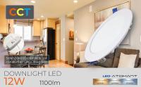 LED ATOMANT Downlight LED redondo 12W con diámetro de 170mm, corte de 155mm, 1100 lúmenes, CCT (Selector de Color Blanco Cálido, Neutro y Frío), panel empotrable para techo, driver incluido, ideal para cocinas, pasillos o baños - details 0