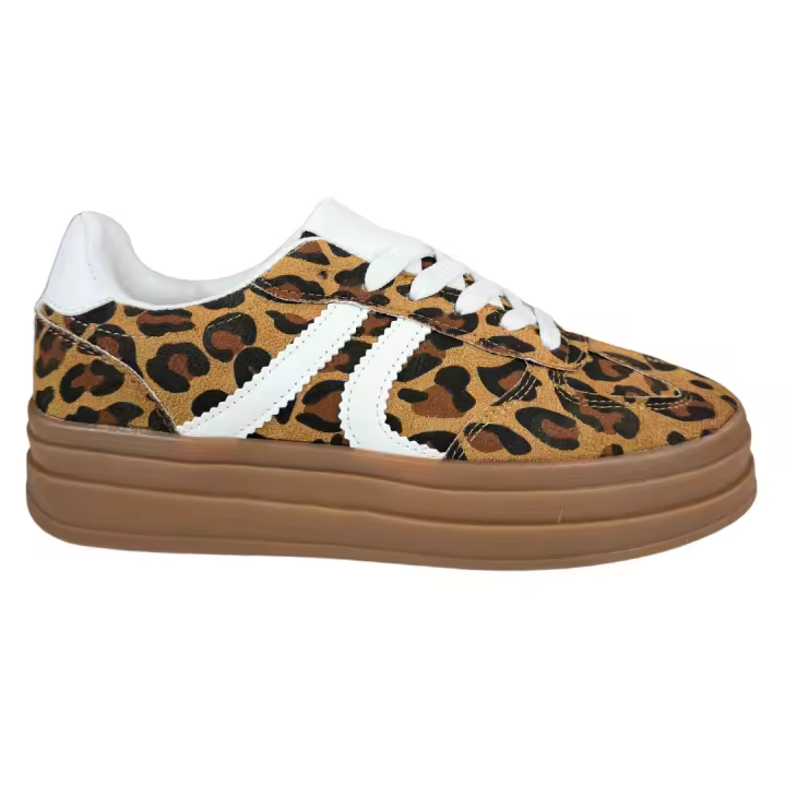 EverlyX - Zapatillas Doble Plataforma Estampado Leopardo - Sneakers Mujer Tipo Bold - C3011 - 1
