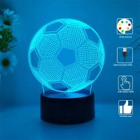 Luz De Noche 3D De Fútbol 1 Pieza Regalo De Día Del Padre Para El Hogar Luz De Ambiente Para Familia Y Compañero De Sueño - details 0