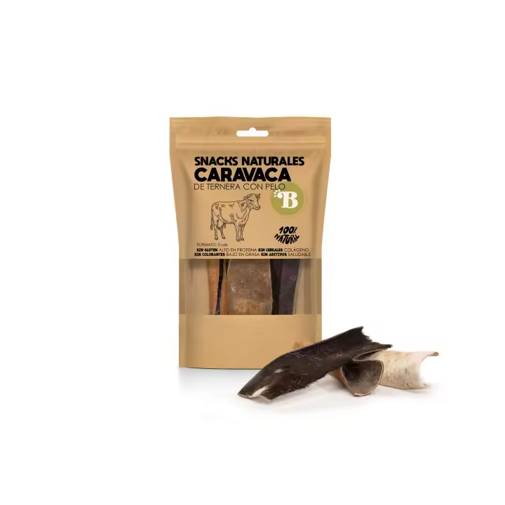 BIMORDISCOS Pet Products - Caravaca para Perros de Ternera - Con Pelo - 3 uds. - Snacks para Perros - 1