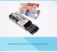 12pcs/Box Bolígrafos De Tinta Gel Comix Negros Con Punta De Bala Retráctiles 0.5mm Suministros Escolares Y De Oficina Escribiendo Suave - details 7