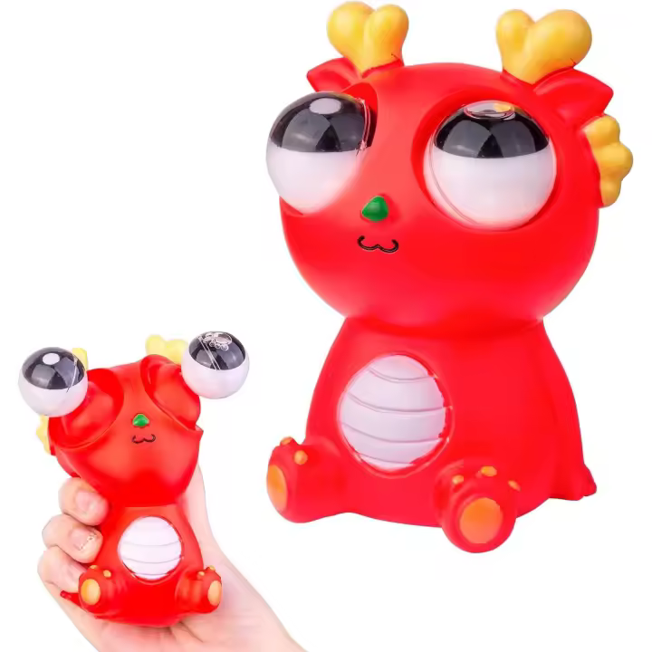 Juguete de Dragón con Ojos saltones, Jugué para aliviar el estrés, ideal para Navidad, cumpleaños, Fiestas, color Rojo - 1