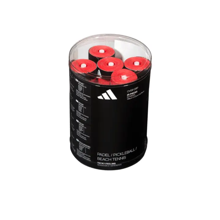 Box Overgrips Adidas Negros, Rojos y Blancos - 25 Unidades - 1