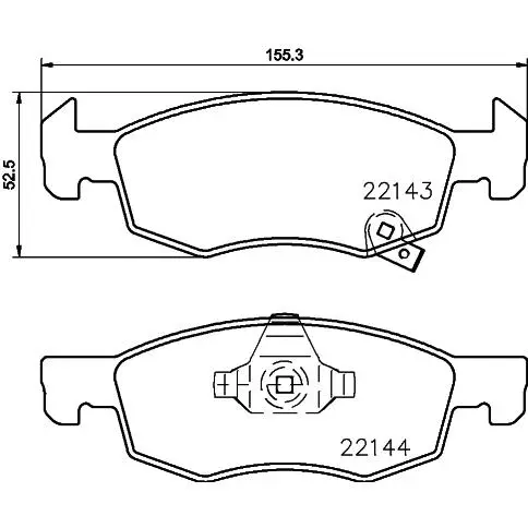 Juego de pastillas de freno 8DB355023261 HELLA - 1