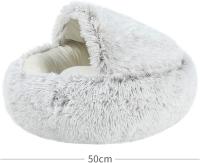 Nido De Donut Suave Y Cálido Para Perros Y Gatos 2 En 1 Con Base Antideslizante Y Espuma Cómoda Capa De Plush Para Mascotas Pequeñas - details 1