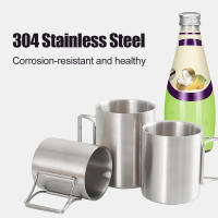 Taza De Acero Inoxidable Para Camping 200ml/300ml/400ml Con Manijas Plegables Para Agua Té Café Adecuada Para Senderismo Y Acampar - details 8