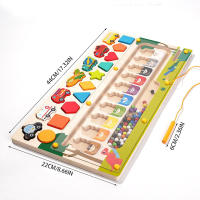 Juego De Puzzle Magnético De Colores Y Números Tablero De Laberinto De Madera Para Niños Montessori Desarrollo De Habilidades Motoras Finas - details 21