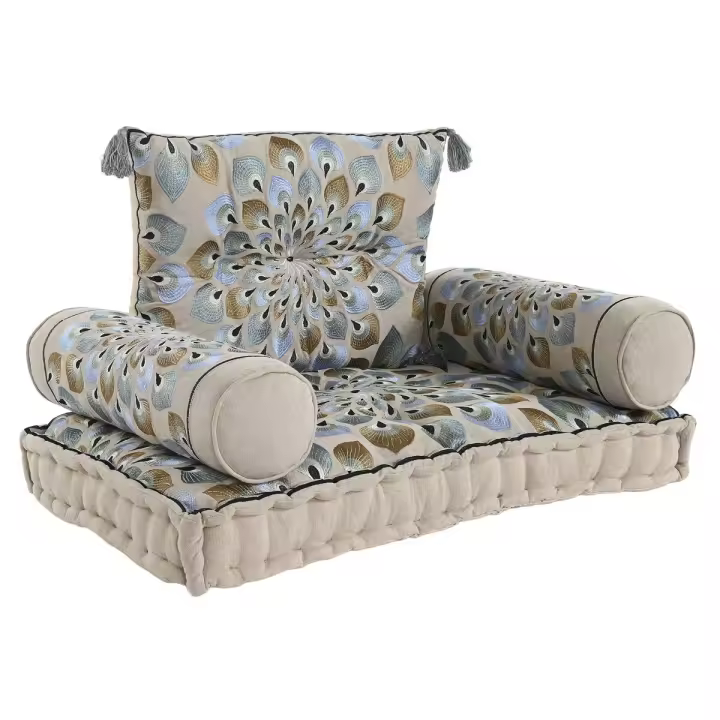 Sillón de jardín DKD Home Decor Azul Beige 90 x 55 x 18 cm - 1