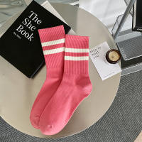 Calcetines De Mujer Estilo Preppy Japonés Moda Otoño Nuevos Color Caramelo Calcetines Deportivos Algodón Crew Estilo Casual Rayados - details 7