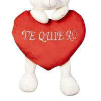 Oso de Peluche 🧸 Blanco con Corazón 💖 "Te Quiero" - 51cm.– Piernas Colgantes - Artesania Beatriz - details 2