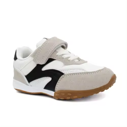 Deportivas infantiles BUBBLE KIDS C1282 VELCRO en blanco con detalle verde o negro. - 1