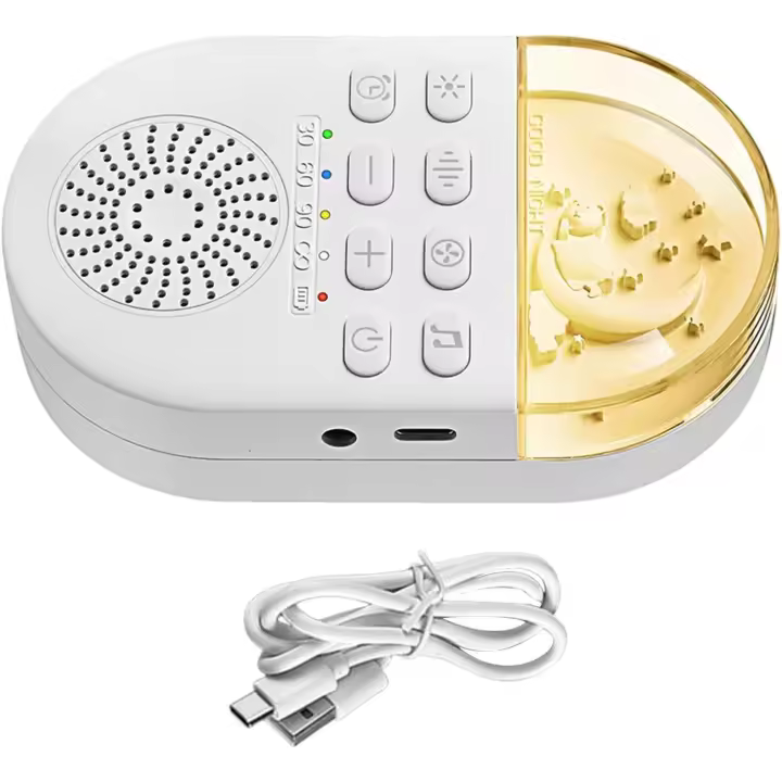 White Noise Machine Baby - Ayuda a dormir bebés adultos | Máquina de sonido portátil para adultos | Luz nocturna y ruido bebé | Máquina de ruido blanca para niños, amigos, familia - 1