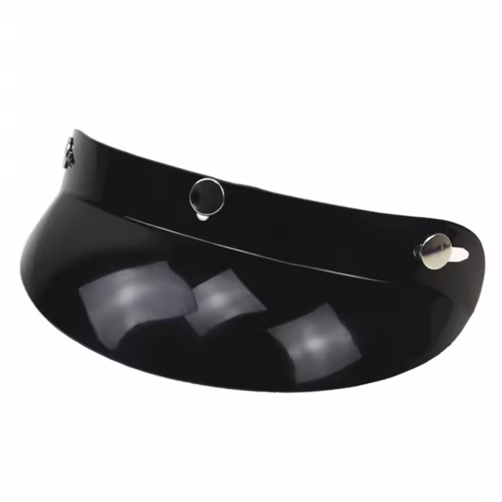 Visera Universal Negra Para Casco De Motocicleta Con 3 Botones Protección Solar Y Sombrilla Antigolpes Material De Poliéster - 1