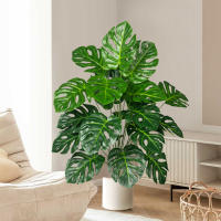 Arbusto De Monstera Artificial 70-100cm Hojas De Tortuga Verdes Plástico Simulación Alta Para Decoración De Jardín Oficina Interior - details 6