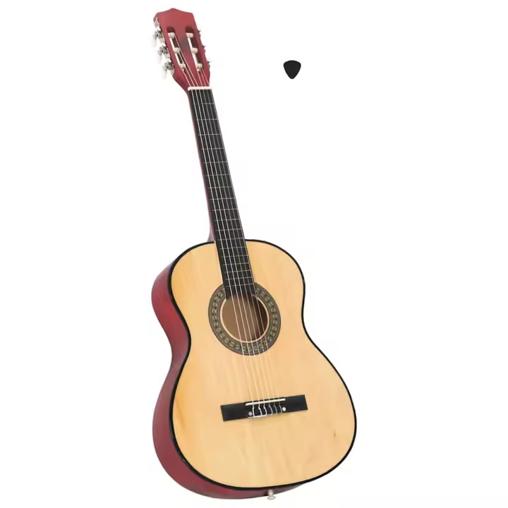 vidaXL Guitarra clásica para principiantes madera tilo negro 3/4 36" - 1