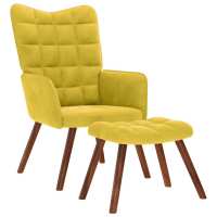 vidaXL Sillón de relax con reposapiés terciopelo rojo tinto en color Rojo vino tinto/Crema/Verde claro y más - details 4