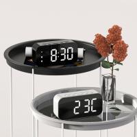 Reloj despertador LED con Control de voz, dispositivo Digital electrónico con enchufe, alarmas duales, temperatura, reloj de mesa, ajuste de brillo 12/24H - details 2