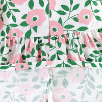 Conjunto De Vestido Y Bolso Para Bebé Niña Verano Estampado De Flores Sin Mangas Cuello Alto Princesa Ropa Infantil Talla True Fit - details 12