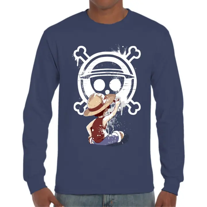 The Fan Tee Camiseta Manga larga de HOMBRE One Piece Luffy Monkey Zoro Nami 097 - 1