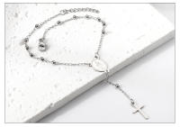 Pulsera De Rosario Cruz LUXUSTEEL Para Mujeres Y Hombres Joyería Cristiana Religiosa Ajustable Cadena De Enlace Metálica De Moda - details 4