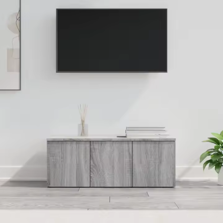 vidaXL Mueble de TV madera contrachapada gris Sonoma 80x34x30 cm - 1