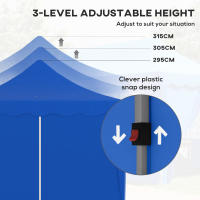 Outsunny Carpa Plegable Pop-up Gazebo 6x3 m Cenador Plegable con 6 Paredes Laterales Anti-UV Altura Ajustable Bolsa de Arena y Bolsa de Transporte para Camping Fiestas - details 4