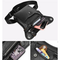 Bolsa De Pierna Impermeable PU Para Hombres Bolsa De Cintura Para Viaje Y Motocicleta Estilo Casual Monedero Transversal Hombro - details 5