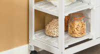 Carro de Almacenamiento Mueble Auxiliar de Cocina Carrito de Servir con 3 Cajones y 3 Estantes Blanco 68 x 38 x 85 cm FKW79-W ES - details 3