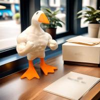 Pato Muscular Creativo Y Divertido Para Decoración De Casa Y Jardín En Resina Artesanía Al Por Mayor Sin Preocupaciones Químicas - details 1