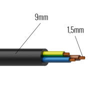 Manguera eléctrica redonda 3x1.5mm² RV-K negra 3G1.5 | Cable negro 3 hilos | Longitud a elegir | Suministros Castro - details 2