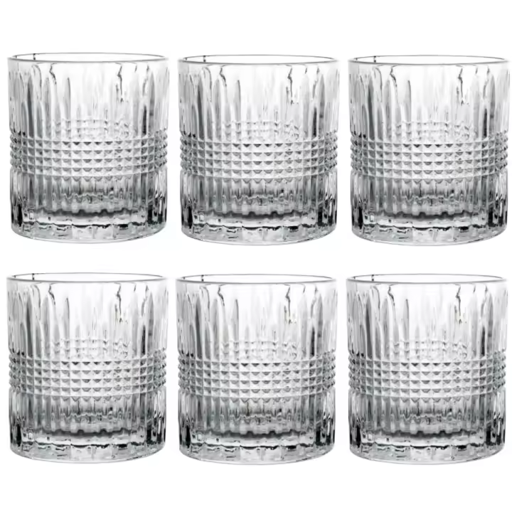 SET 6 PCS Vaso La Mediterránea Carl 350 ml/ 275ML Vaso vidrio whiskey vaso agua - 1