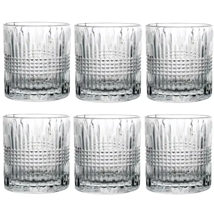 SET 6 PCS Vaso La Mediterránea Carl 350 ml/ 275ML Vaso vidrio whiskey vaso agua - 1