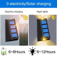 8pcs Luces Solares Para Jardín Decorativas Cambio De Color RGB Impermeables Para Pared Regalo De Navidad Iluminación Para Camino Valla Escalera - details 1