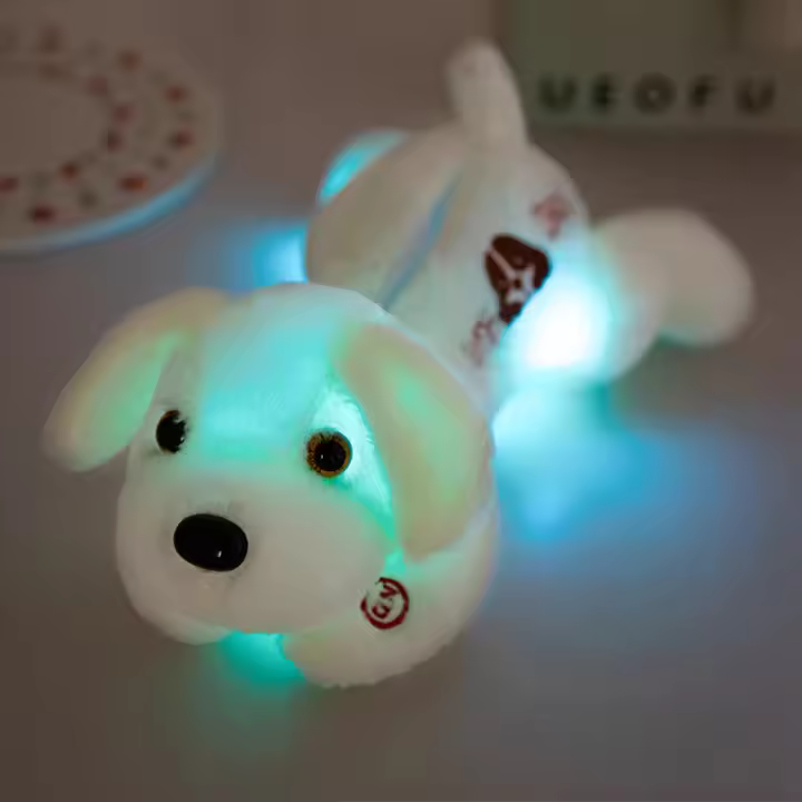 Muñeco De Peluche Luminoso Para Perro Cartoon Suave Y Antiestrés Decoración De Hogar Regalo Para Niños Juguetes Para Fiesta Cumpleaños - 1