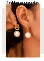 Clásico DE LA Moda de Perlas Redonda Blacas Gotas de Maple inoxidable Pendientes de Ano de Las Señores Elegantes de La Boda del Partido Pendientes de joyería - details 6