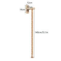 Juego De 2 Puestos Para Gatos Con Cuerda De Escalada Y Estante Montado En La Pared Gym De Selva Para Gatos Domésticos Interiores Poste De Rascado Escalera Juguete Interactivo - details 6