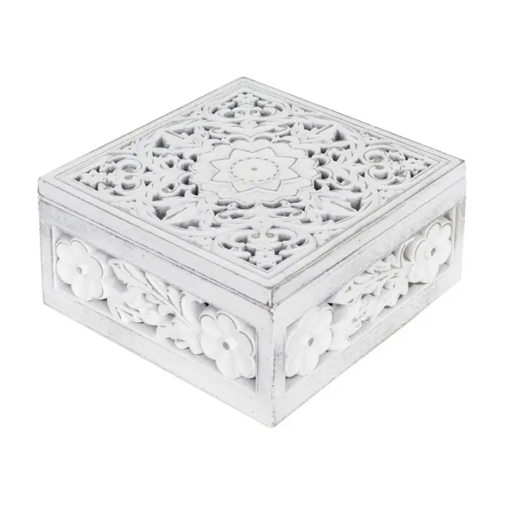 SIGNES GRIMALT Caja Mueble Almacenamiento Joyero Organizador Blanco Mdf - 1