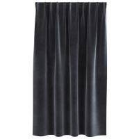Cortinas Opacas vidaXL con Cinta Superior 2 pcs Gris Oscuro Terciopelo - details 2