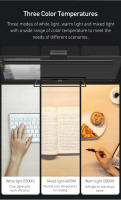 Lámpara De Escritorio LED Baseus Luz De Pantalla Para PC Y Laptop Soporte De Colgante Luz De Mesa Para Monitor LCD Luz De Lectura Y Estudio USB Ajustable En Color Calor Y Frío - details 12