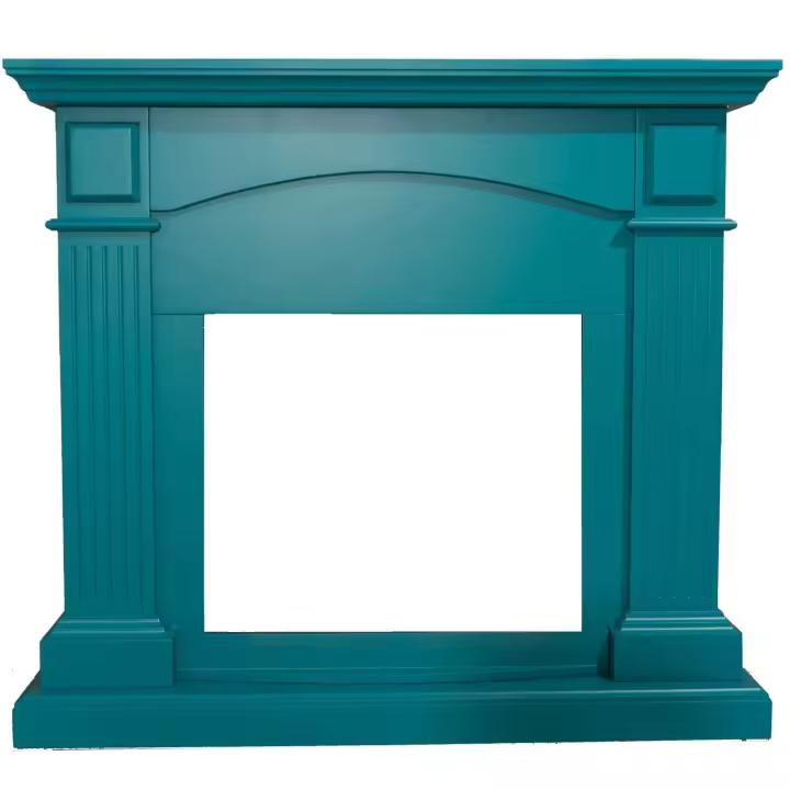 Mpc Marco Chimenea Cetona Azul Turquesa Mdf Marco Madera - 1