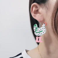 Pendientes Colgantes De Pollo Con Puntos Acrílicos Zapatos De Tacón Alto Para Mujer Joyería Vintage Eco-amigable 3.4*6.1 Cm - details 2