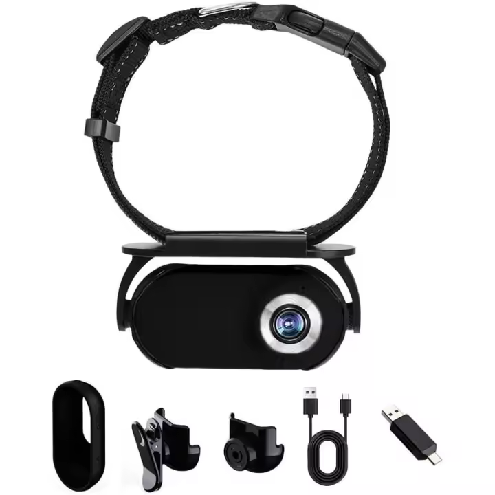 Cámara de Collar de Gato para Cámaras y Monitores de Mascotas HD 1080P - 1
