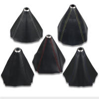 Cubierta De Manillar De Cambio Universal JDM Para Coche Cubierta De Cuello De Botón De Cambio De Cuero Con Costuras Rojas Adecuada Para La Mayoría De Los Coches - details 3