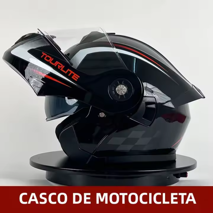 Casco De Motocicleta Doble Lente Con Visera Interna Asequible Para Todos Con Casco De Cara Completa Volteado Hacia Arriba Material ABS Peso 1087g Estilo Casco De Motocicleta - 1