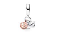 Pandora Moments - Colgante de Ao de Plata DE LA Plata with conciritas cúbitas transparentes y esmalte Azul y Blanco-Colgante de Paz del corazón, Viene con ONO embalaje de Caja de regalo completo. - details 0