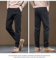 Nuevos Pantalones Casuales De Otoño E Invierno Para Hombre 2024 Estilo Recto Y Slim Pantalones Negros Grises Café Para Trabajo Y Ropa Masculina - details 10