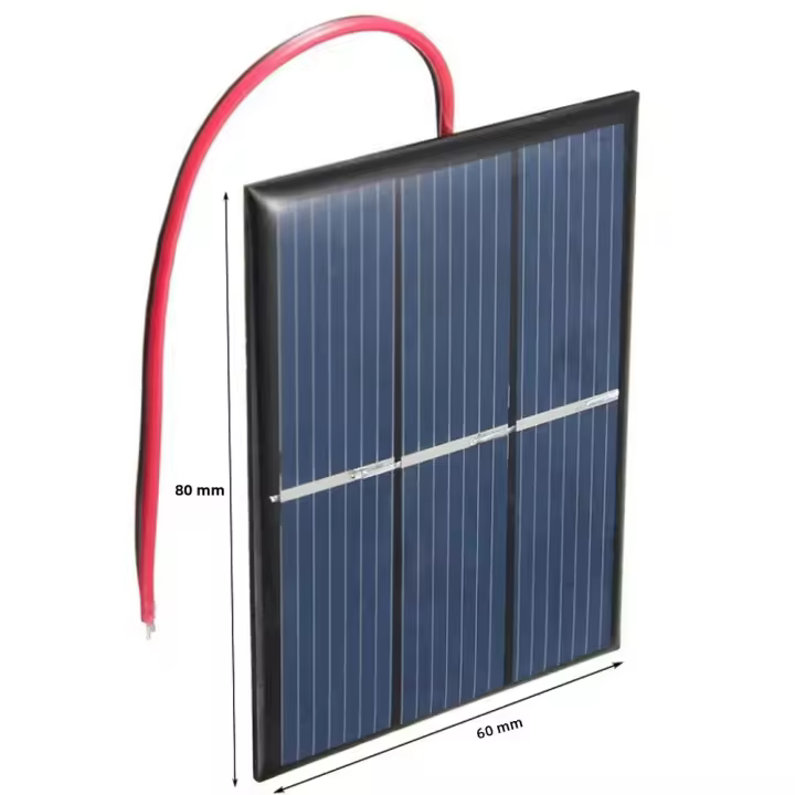 Panel Solar Polícrata Mini 1.5V 0.65W Para Cargador DIY Juguetes Solares 60x80x3mm Panel Solar Flexible Para Proyectos DIY - 1