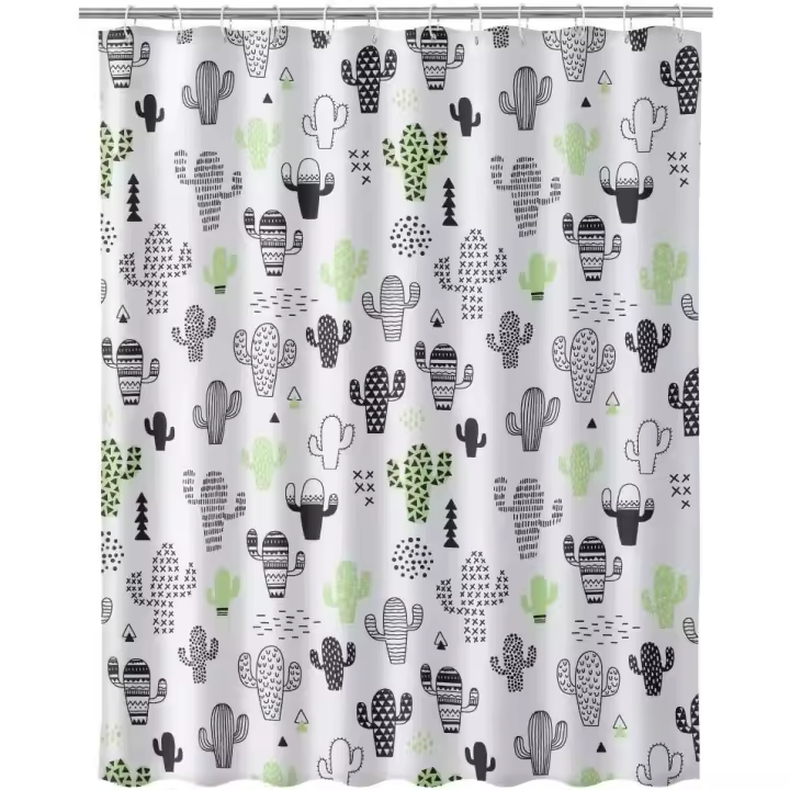 Cortina de baño Moderno Poliester Cactus 180x180 cm - 1