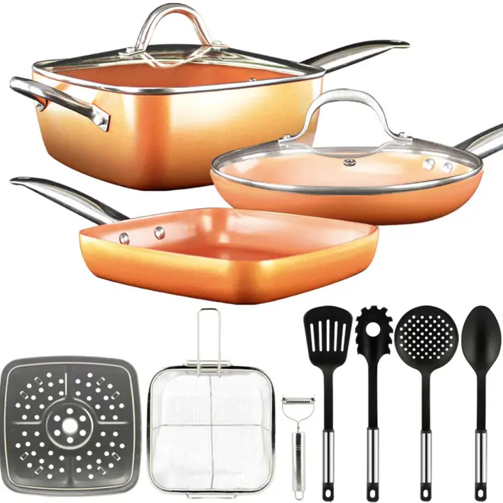 Juego Sartenes Set 12 piezas Cocina Inducción Aluminio Gridinlux - 1